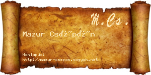 Mazur Csépán névjegykártya